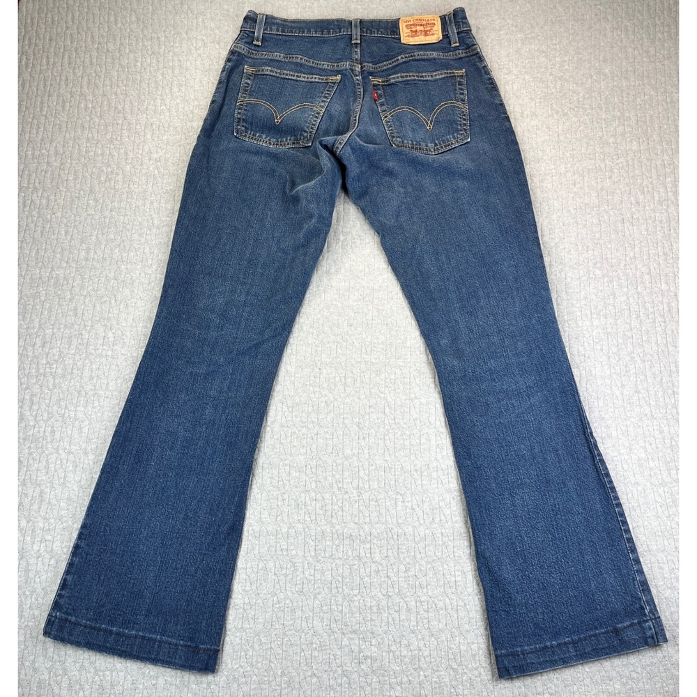 Levis 530 Relaxed Boot Cut Dress Jeans Women 8L/28X31 mid rise blue medium wash - Picture 7 of 11
